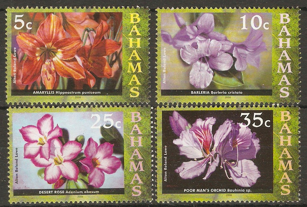 Bahamas 2006 Flowers series - low value sequence. SG1425-SG1428.